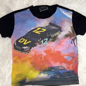 Versace Black Car print Cotton T-Shirt